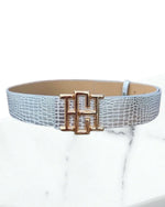 Bridgette Belt - Silver Croc