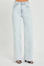 RISEN WIDE LEG ACID WASH JEANS