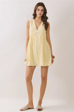 Alice Scalloped Lace Trim Detail Babydoll Dress - Butter Yellow