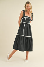 Sundress Midi with White Piping * also Available in Coral