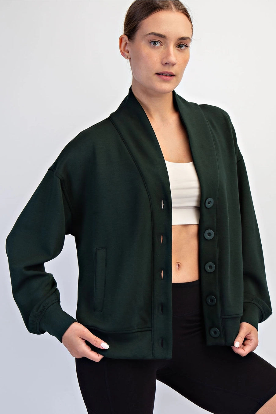 Rae Mode Butter Soft Cardigan- Regency Green
