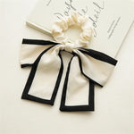 RETRO RIBBON BOW HAIR TIE- WHITE
