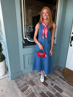 Darling Denim Midi with Horsebit Pocket Detail