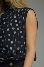 Jaden Mock Neck Tie Back Bubble Hem Top