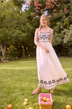 Emrie Embroidered Maxi Dress with Contrast Detail
