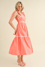 Sundress Midi with White Piping * also Available in Coral