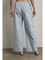 Sky Blue/Natural Contrast Stripe Wide Leg Pants