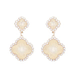 TWO DROP TEXTURED CLOVER WITH RHINESTONE