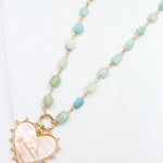 Lauderdale Stone and Heart Pendant Amazonite