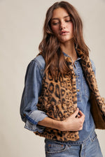 Camel Fur Leopard Vest