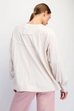 RAE MODE OVERSIZED COTTON SLUB LONG SLEEVE TOP -BONE