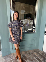 Tiffany Navy Contemporary Mini Dress