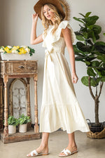 Ruffle Sleeve Tie Waist Maxi SALE LAST ONE SIZE MEDIUM Originally $49 now $35￼