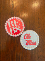 Ole Miss Pearl Trim Button