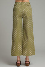 Olive Polka Dot Wide Leg Pants