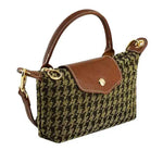 Nina Mini Houdstooth Crossbody- Olive
