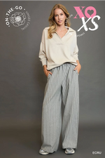 Ecru LuxeKnit Collared Pullover