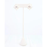 Caprice Clover and Pearl Stud Worn Silver