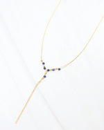 Merida Beaded Tassel Necklace Navy