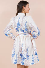 Floral Print Long Sleeve Button Down Dress - LAST ONE SIZE SMALL SALE Originally $52 now $35
