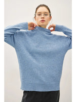 Soft Crewneck Classic Sweater-Country Blue