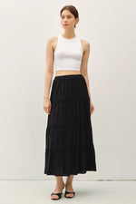 Taylor Tiered Maxi Skirt *available in BLACK or ECRU