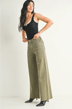 JBD Vintage Olive High Rise Palazzo Wide Leg