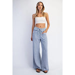 Rae Mode Mineral Washed Honeycomb Oversized Tee & Wide Leg Pants- SET -Powder Blue
