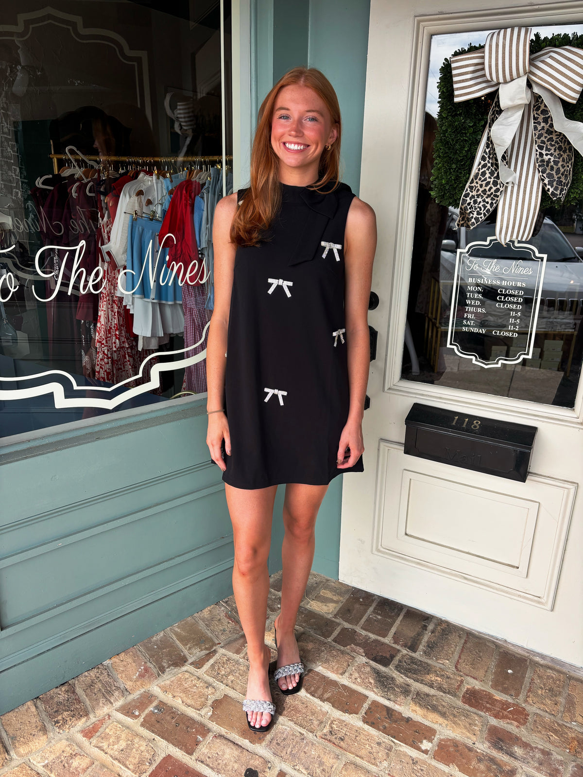 Pamelda Rhinestone Bow Mini Dress