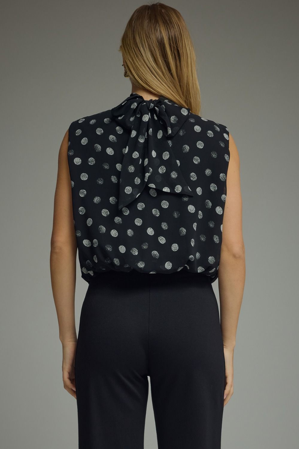 Jaden Mock Neck Tie Back Bubble Hem Top