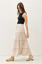 Taylor Tiered Maxi Skirt *available in BLACK or ECRU