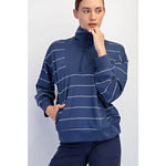 Rae Mode Butter Soft Quarter Zip - Smoky Navy/Cream