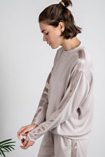 Butter Soft MODAL POLY SPAN TOP WITH SATIN SIDE