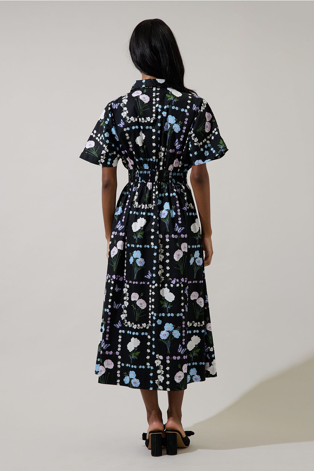 Wilderra Pleated Midi Dress Trevis Floral (XS-XL)