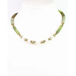 Bowie Bead and Pearl Necklace- Olive