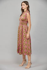 GEORGIA OLIVE AND PINK ZIP FRONT DRESS BY FATE