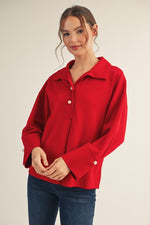 Pearl Accent Soft Raglan Top