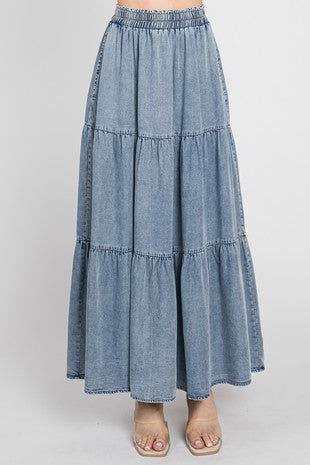 Channing Chambray Maxi Skirt