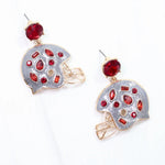 Halsey Helmet Earring Burgundy Gray