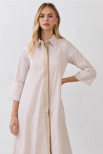 Rutledge Striped Maxi- Light Tan
