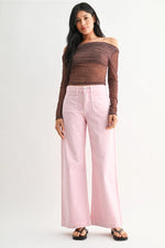 JBD Micro Patch Pocket Wide Leg- Pastel Pink