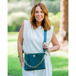 Arianna Hunter Green Croc Crossbody by Caroline Hill