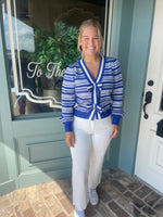 Striped Bow Detail Sweater - Blue Stripe or Black Stripe