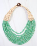 GREEN BEADED LAYERED NECKLACE