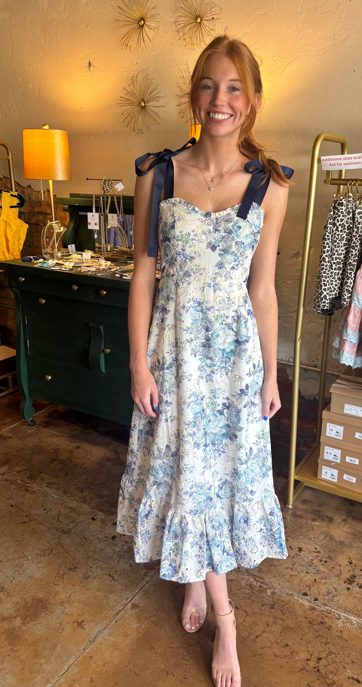 Majesty Floral Villa Garden Eyelet Midi Dress