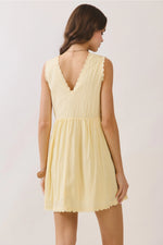Alice Scalloped Lace Trim Detail Babydoll Dress - Butter Yellow