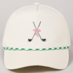 Golf Clubs with Ribbon Embroidered Trucker Hat