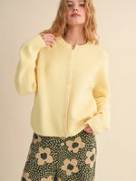 Marled Knit Button Up Cardigan- Butterscotch