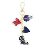Ole Miss Rebels Heart Cluster Bag Charm