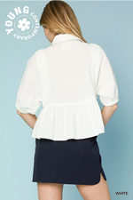 Peplum Zip Up Blouse